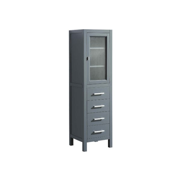 Design Element London 66" Gray Transitional Tall Linen Cabinet