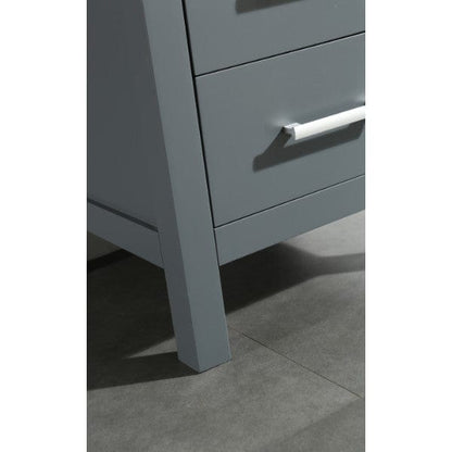 Design Element London 66" Gray Transitional Tall Linen Cabinet