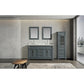 Hudson 60″ Gray Single Sink Vanity w/ Carrara Marble Top and 65" Linen Cabinet