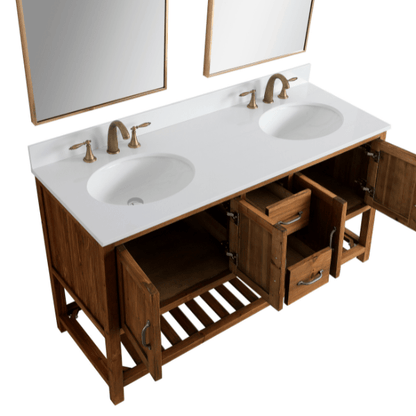 Design Element Austin 60" Vanity Base Only in Walnut