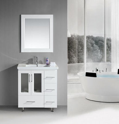 Design Element B30-DS-W | Stanton 32" Single Sink Vanity Set with Drop-in Sink in White