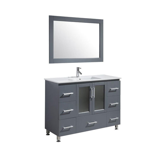 Design Element B48-DS-G | Stanton 48" Single Sink Vanity Set in Gray Finish (B48-DS-G)