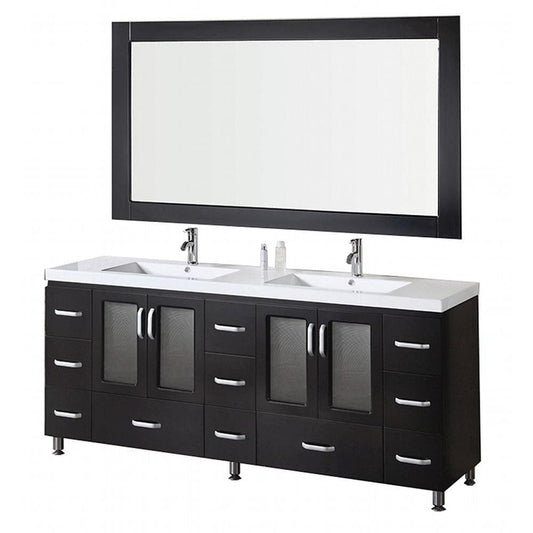 Design Element B72-DS | Stanton 72" Double Sink Vanity Set in Espresso