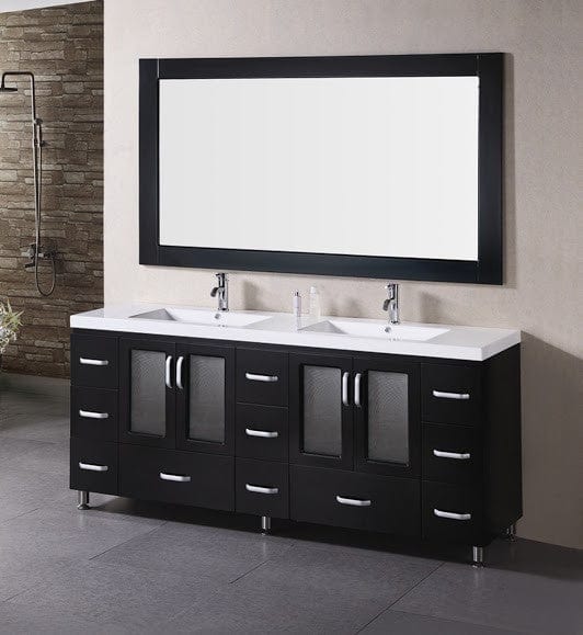 Design Element B72-DS | Stanton 72" Double Sink Vanity Set in Espresso