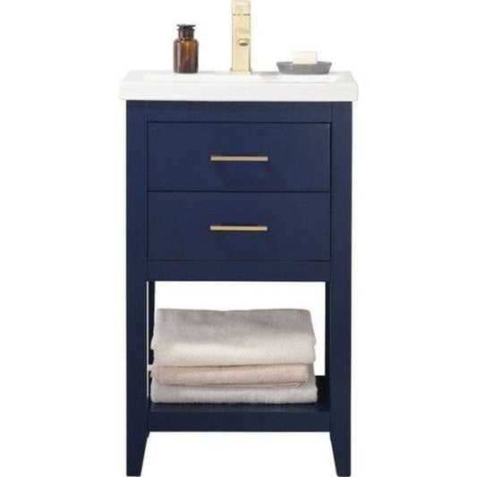 Design Element Cara 20" Blue Modern Single Sink Vanity