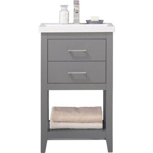 Design Element Cara 20" Gray Modern Single Sink Vanity