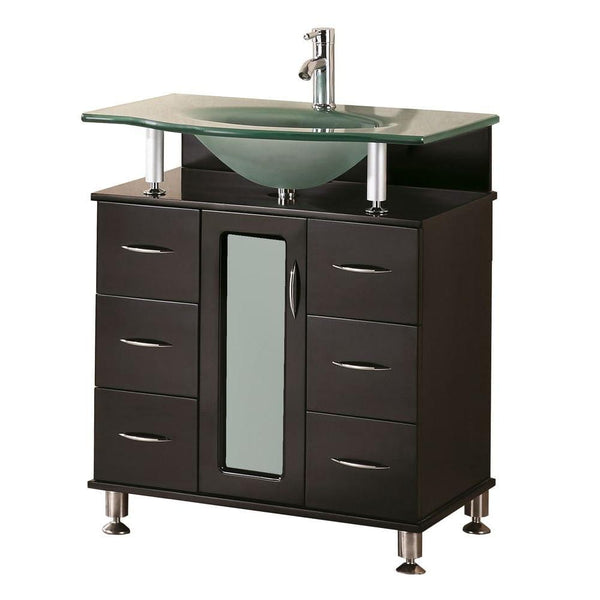 Design Element DEC015A | Huntington 30 Single Sink Vanity Set in Espresso