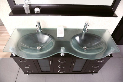 Design Element DEC015D | Huntington 60" Double Sink Vanity Set in Espresso