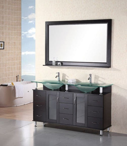 Design Element DEC015D | Huntington 60" Double Sink Vanity Set in Espresso