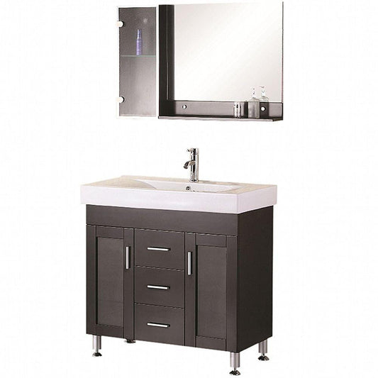 Design Element DEC021 | Milan 36" Single Sink Vanity Set in Espresso