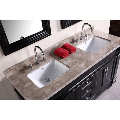 Design Element DEC059C | Hudson 60" Double Sink Vanity Set in Espresso