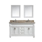 Design Element DEC059C-W-G | Hudson 60" Double Sink Vanity Set in White with Marble Top (DEC059C-W-G)
