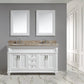 Design Element DEC059C-W-G | Hudson 60" Double Sink Vanity Set in White with Marble Top