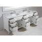 Design Element DEC059D-W | Hudson 72" Double Sink Vanity Set in White with White Carrara Marble Countertop