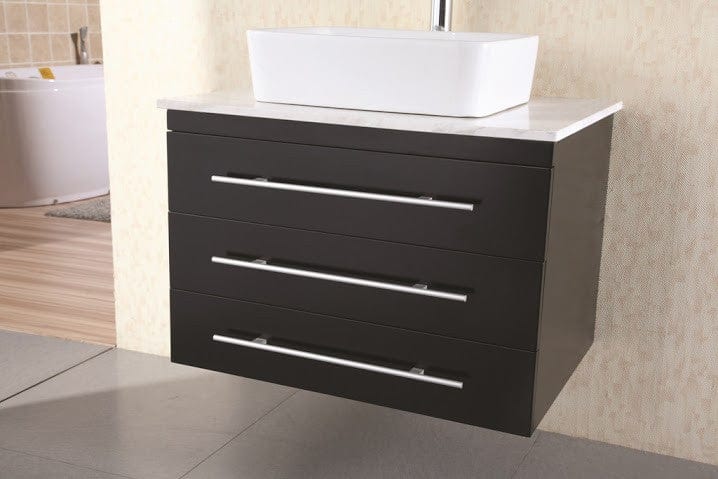 Design Element DEC071D | Portland 30" Single Sink - Wall Mount Vanity Set in Espresso