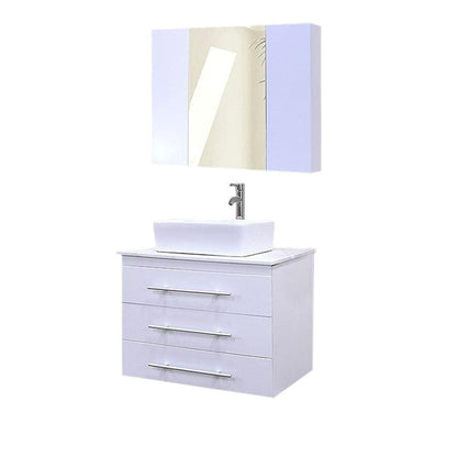 Design Element DEC071D-W | Portland 30" Single Sink - Wall Mount Vanity Set in White