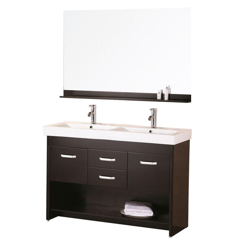 Design Element DEC074 | Citrus 48" Double Sink Vanity Set in Espresso