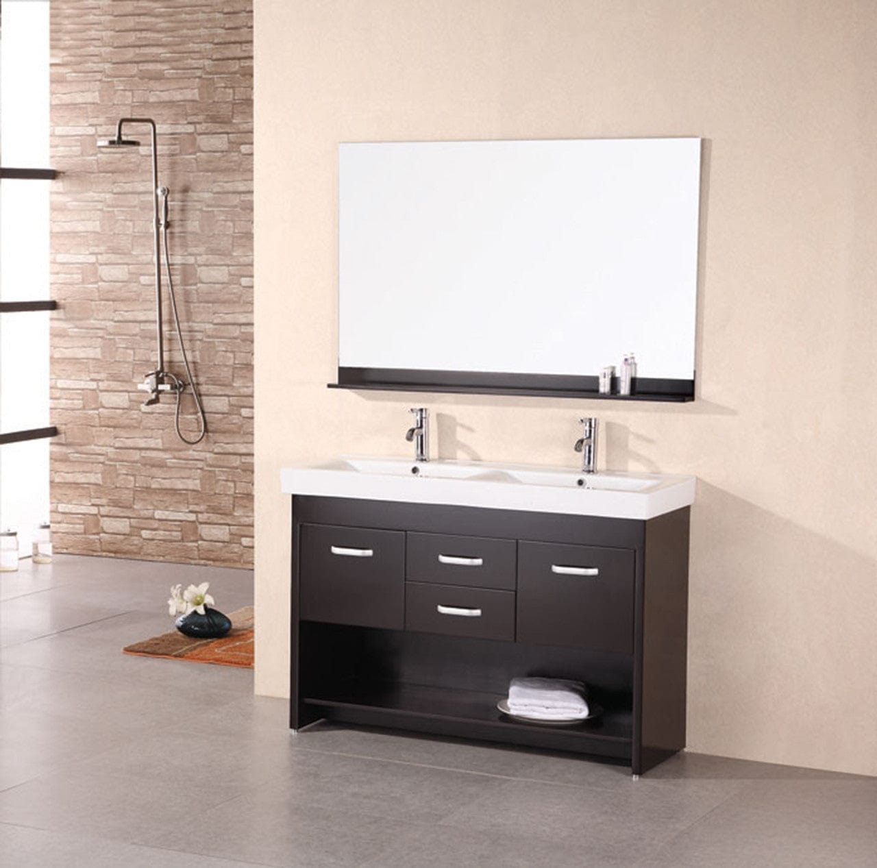 Design Element DEC074 | Citrus 48" Double Sink Vanity Set in Espresso