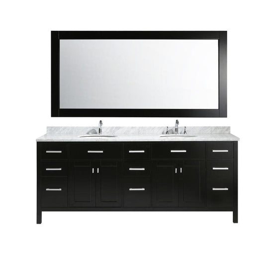 Design Element DEC076-84 | London Stanmark 84" Double Sink Vanity Set in Espresso Finish