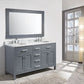 Design Element DEC076A-G | London Stanmark 61" Double Sink Vanity Set in Gray Finish