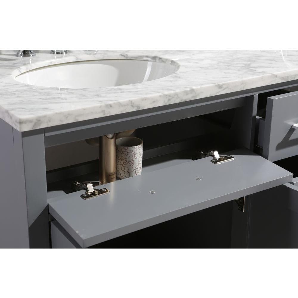 Design Element DEC076A-G | London Stanmark 61" Double Sink Vanity Set in Gray Finish