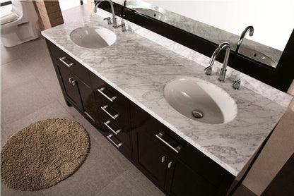 Design Element DEC076B | London Stanmark 72" Double Sink Vanity Set in Espresso