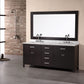 Design Element DEC076B | London 72" Double Sink Vanity Set in Espresso