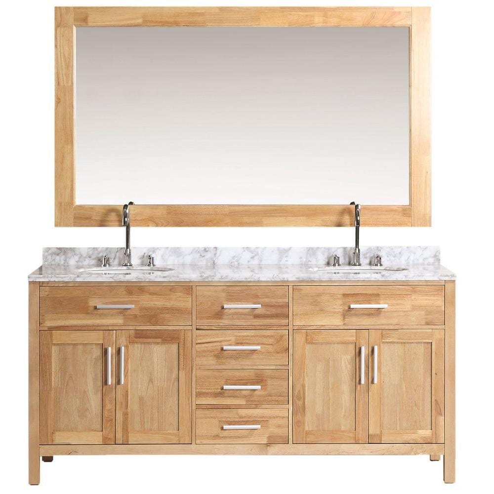 Design Element DEC076B-O | London 72" Double Sink Vanity Set in Oak Color