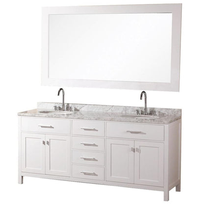 London 72" Double Sink Vanity Set in White