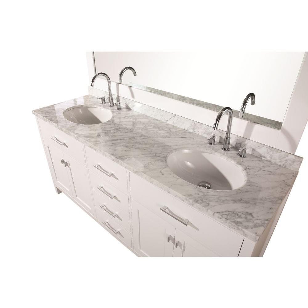 Design Element DEC076B-W | London Stanmark 72" Double Sink Vanity Set in White