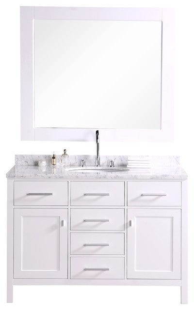 London 48" Single Sink Vanity Set in White