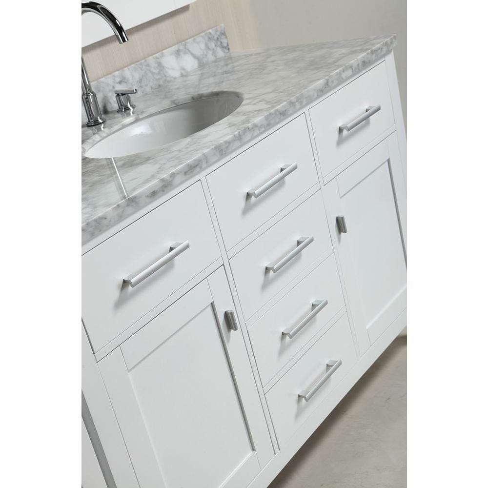 Design Element DEC076C-W_MUT-W | London Stanmark 48" Single Sink Vanity Set in White Finish with Make-up table in White