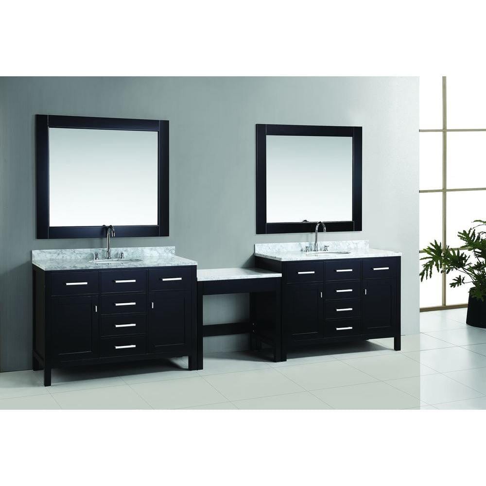 Design Element DEC076CX2_MUT | Two London Stanmark 48" Single Sink Vanity Set in Espresso Finish with One Make-up table in Espresso