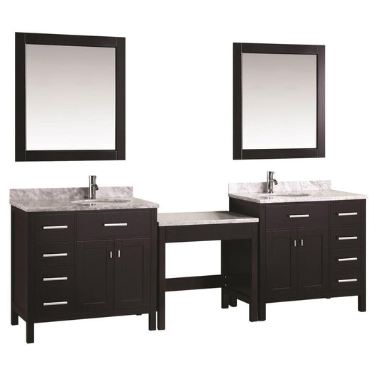 Two London 36" Single Sink Vanity Set in Espresso