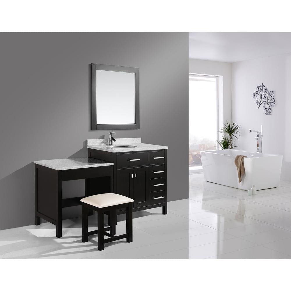 Design Element DEC076D_MUT | London Stanmark 36" Single Sink Vanity Set in Espresso with One Make-up table in Espresso