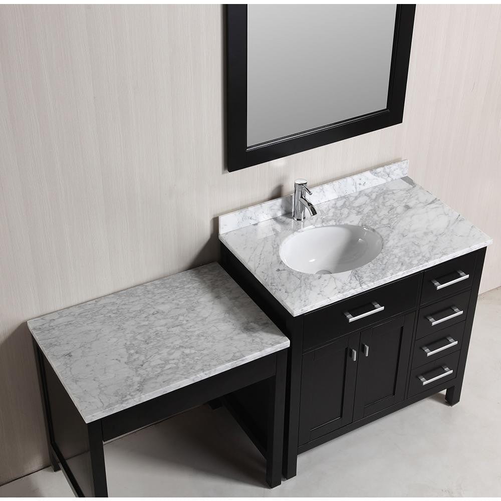 Design Element DEC076D_MUT | London Stanmark 36" Single Sink Vanity Set in Espresso with One Make-up table in Espresso