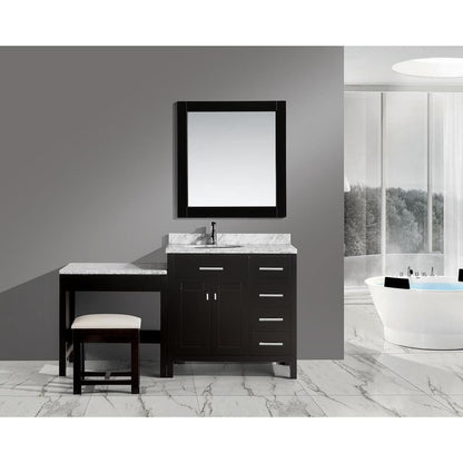 Design Element DEC076D_MUT | London Stanmark 36" Single Sink Vanity Set in Espresso with One Make-up table in Espresso