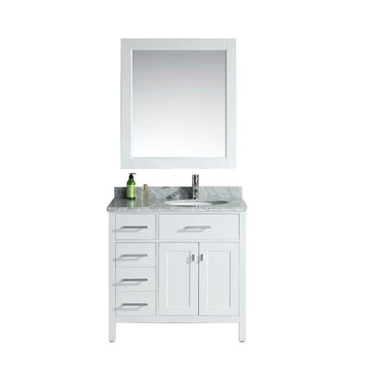 London 36" Single Sink Vanity Set in White