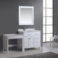 Design Element DEC076D-W_MUT-W | London 36" Single Sink Vanity Set in White with One Make-up table in White