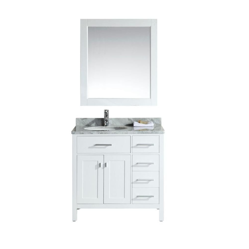 London 36? Single Sink Vanity Set in White