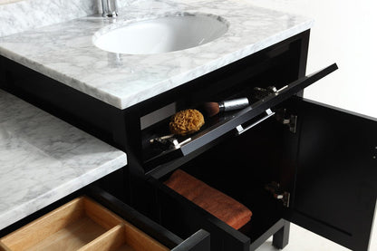 Design Element DEC076EX2_MUT | Two London 30" Single Sink Vanity Set in Espresso and One Make-up table in Espresso