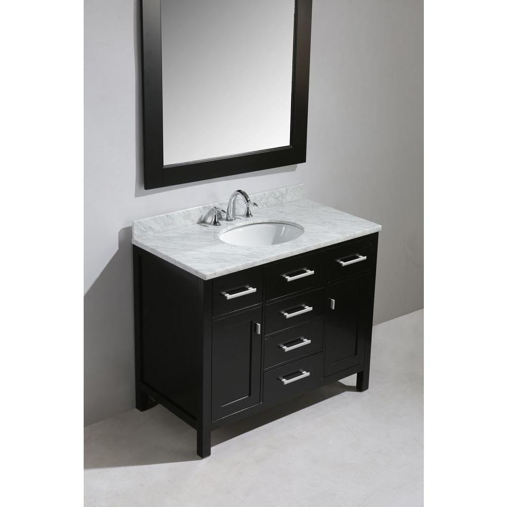 Design Element DEC076F | London Stanmark 42" Single Sink Vanity Set in Espresso Finish