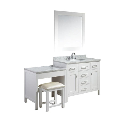 Design Element DEC076F-W_MUT-W | London 42" Single Sink Vanity Set in White Finish