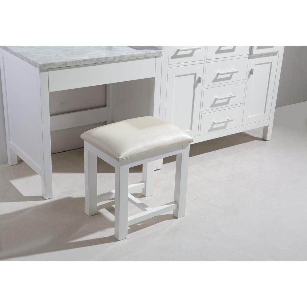 Design Element DEC076F-W_MUT-W | London Stanmark 42" Single Sink Vanity Set in White Finish with One Make-up table in White