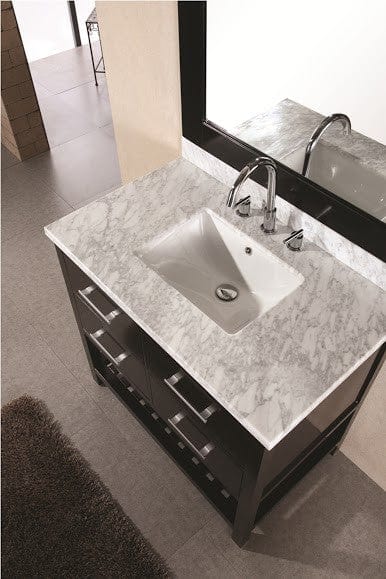 Design Element DEC077A | London Cambridge 36" Single Sink Vanity Set in Espresso