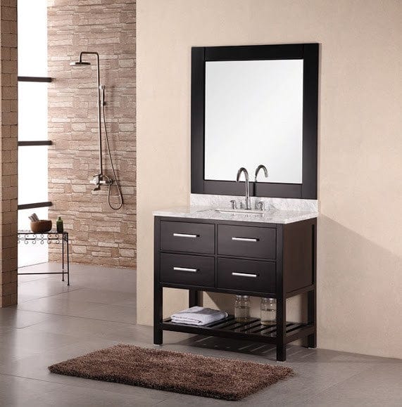 Design Element DEC077A | London 36" Single Sink Vanity Set in Espresso