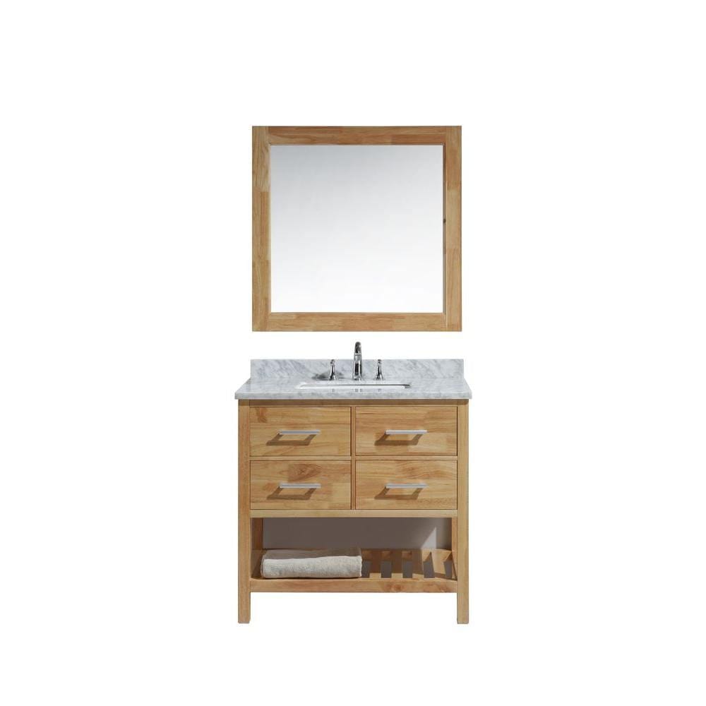 London 36" Single Sink Vanity Set in Honey Oak Finish