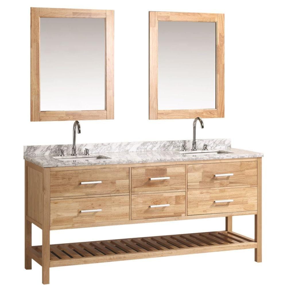 Design Element DEC077B-O | London 72" Double Sink Vanity Set in Oak Finish