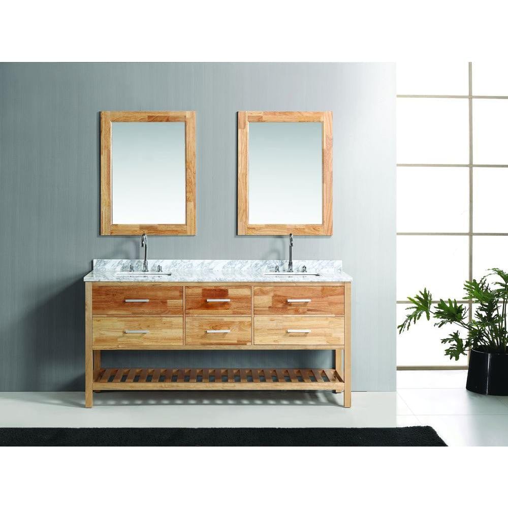 Design Element DEC077B-O | London Cambridge 72" Double Sink Vanity Set in Oak Finish