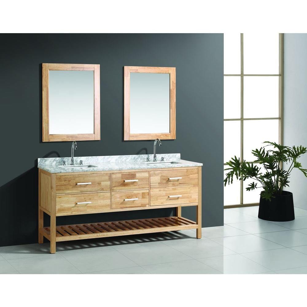 Design Element DEC077B-O | London Cambridge 72" Double Sink Vanity Set in Oak Finish